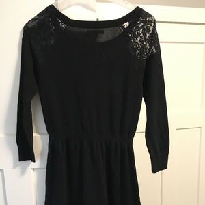 American Eagle Black Sweater dress with lace detai